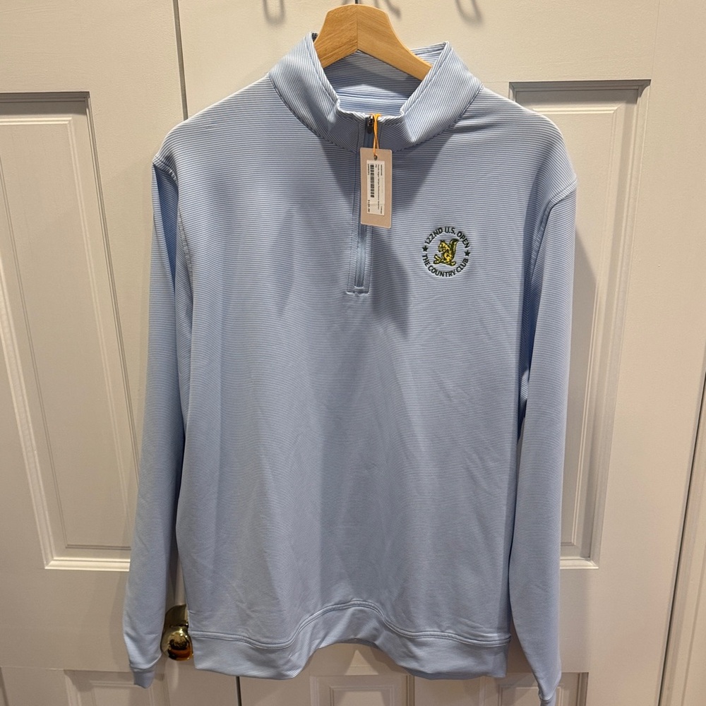 Peter Millar Sky Blue Zip-Up Sweater